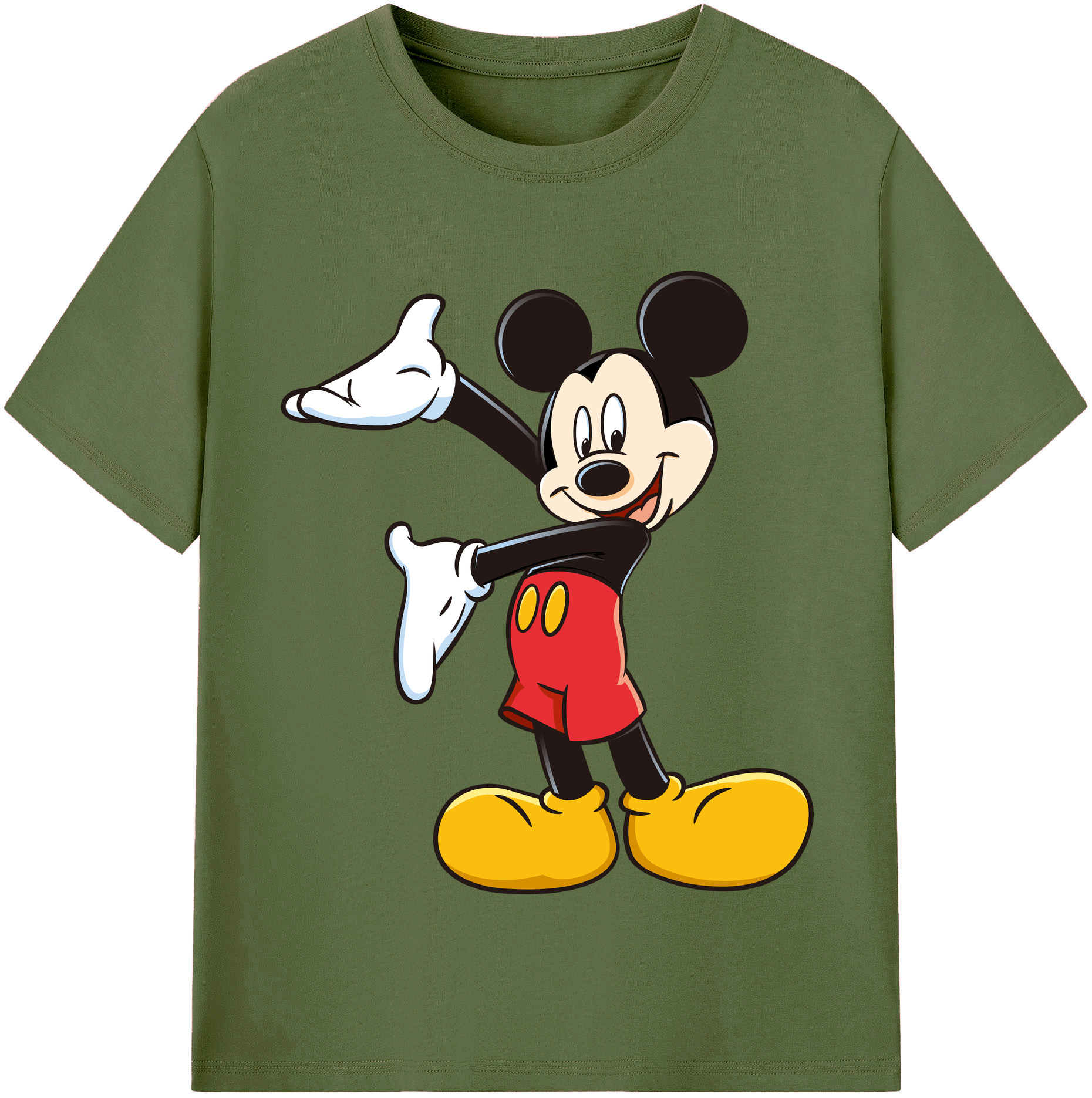 （画像用） ミッキーマウス Mickey Mouse 綿100％半袖Tシャツ（フロントプリント）